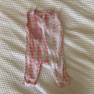Kyte BABY Pink and White Tie-Dye Sleeveless One-Piece